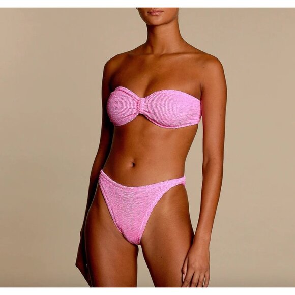 Hunza G Jean Bikini Set in Bubblegum One Size New Womens Swimsuit - Picture 10 of 14